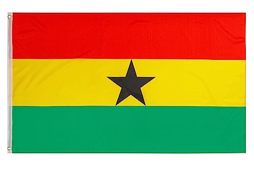PHENO FLAGS Ghana Flagge - Ghanafahne 90x150 cm mit Messing-Ösen - Wetterfeste Nationalflagge für Fahnenmast - 100% Polyester von PHENO FLAGS