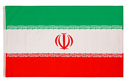 PHENO FLAGS Iran Flagge - Iranische Fahne 90x150 cm mit Messing-Ösen - Wetterfeste Nationalflagge für Fahnenmast - 100% Polyester von PHENO FLAGS