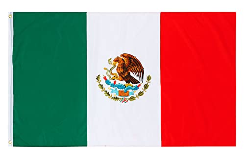 PHENO FLAGS Mexiko Flagge - Mexikanische Fahne 90x150 cm mit Messing-Ösen - Wetterfeste Nationalflagge für Fahnenmast - 100% Polyester von PHENO FLAGS