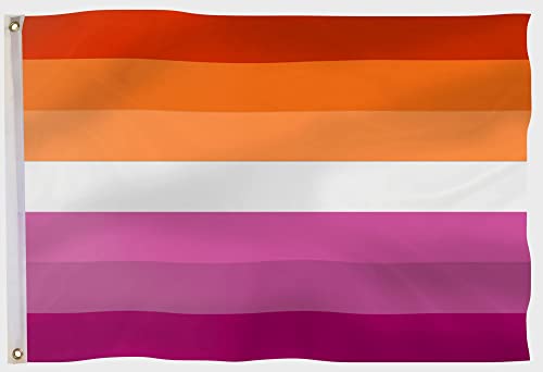PHENO FLAGS Pride Flaggen - Lesben Flagge mit Messing-Ösen - 90 x 150 cm - Wetterfeste Fahnen für Fahnenmast - 100% Polyester von PHENO FLAGS