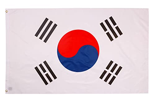 PHENO FLAGS Südkorea Flagge - Südkorea-Fahne 90x150 cm mit Messing-Ösen - Wetterfeste Nationalflagge für Fahnenmast - 100% Polyester von PHENO FLAGS