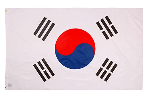 PHENO FLAGS Südkorea Flagge 90x150cm - wetterbeständige Fahne mit Messingösen, 100% Polyester, robuste Doppelnaht & in lebendigen Farben - ideal für Flaggen-Liebhaber von PHENO FLAGS