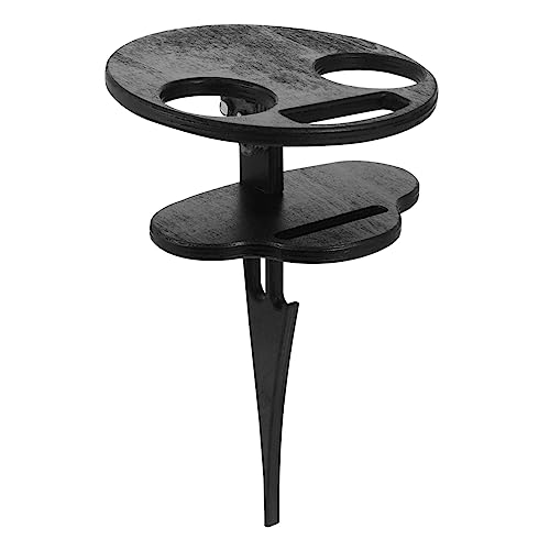 PHENOFICE 1 Stück Faltbarer Outdoor Weintisch mit Doppelter Tragbarer Picknicktisch für Garten Strand und Camping mit Getränkehalter und im Design von PHENOFICE