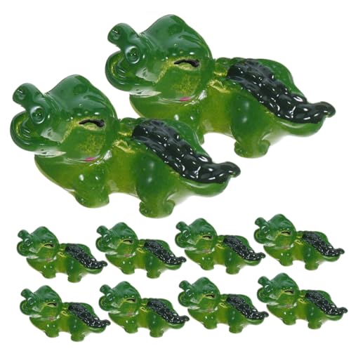 PHENOFICE 10 Stück Mini-krokodil-Statue Kunstharz-tierfigur Bonsai-Ornament Mikro-landschafts Tisch-Accessoire von PHENOFICE
