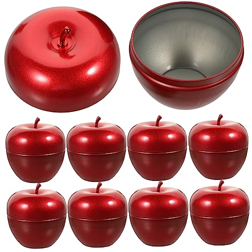 PHENOFICE 10St Apfel Blechdose lagercontainer Süßigkeitenglas saftkanne Süßigkeitendose Behälter für Weihnachtsäpfel Keksdose Gadgets empfindliche Vorratsdose Wohnaccessoire Weißblech rot von PHENOFICE