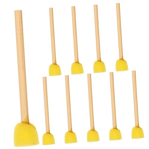 PHENOFICE 10stücke Meeresschwamm Zum Bemalen Mit Holzgriff Für Malerei Farbschwämme Flachschwämme Malschwamm Für DIY Malerei Schaumstoffpinsel Gelber Lackstift von PHENOFICE