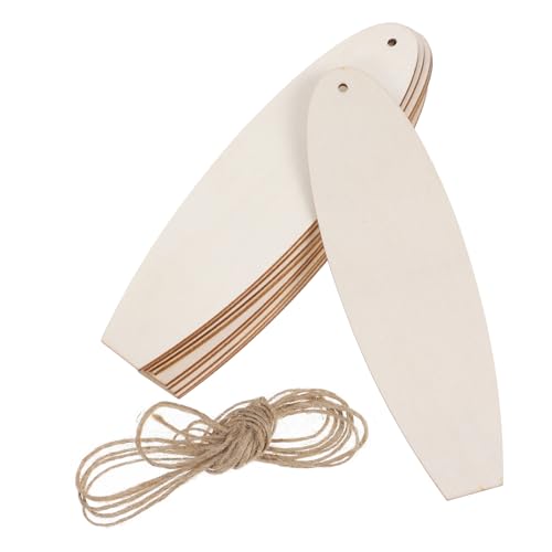 PHENOFICE 10Stücke DIY Holz Surfbrett zum Basteln Leere Holz Surfbretter für Kreative Dekoration Strand Wand für Sommerpartys Khaki Farbe von PHENOFICE