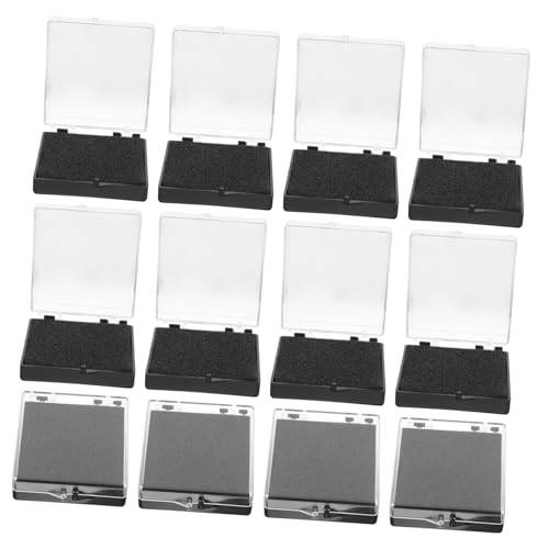 PHENOFICE 12 Stück Transparente Medaillenbox mit Deckel Kunststoff Display Box für Medaillen Anstecknadeln und Abzeichen Schwarzem für Stilvolle Präsentation und Aufbewahrung von PHENOFICE