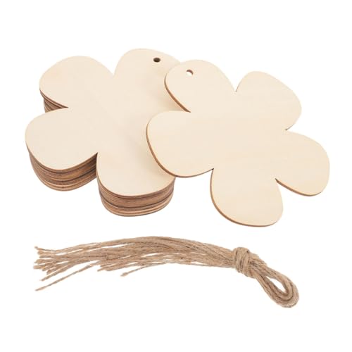 PHENOFICE 20 Stück Unbehandelte Holzblüten für Bastelprojekte Leere Holzschnitte zum Malen für Handgemachte Dekorationen von PHENOFICE