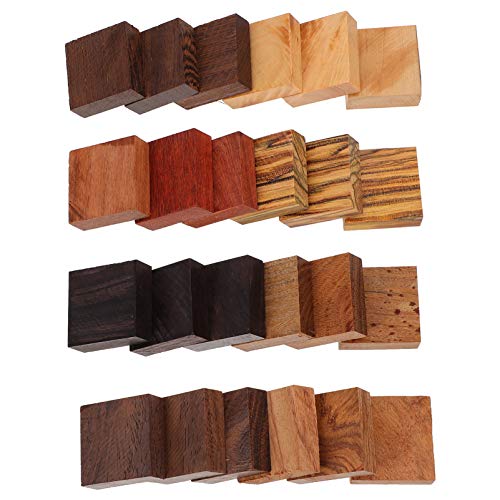 PHENOFICE 24Stücke Holzblöcke für DIY Kunsthandwerk Unbehandeltes Holz für Fingerringe Ohrringe Glatte Oberflächen zum Dekorieren von PHENOFICE