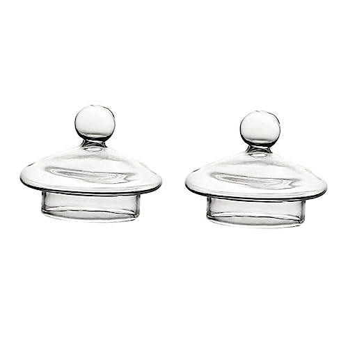 PHENOFICE 2St Weinglas Deckel Trinkbecherdeckel Deckel der klare Becher Whisky-Gläser Kelchdeckel tassendeckel glasdeckel Cocktailglasabdeckung aus Glas Glasbecherdeckel Transparent von PHENOFICE