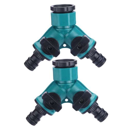 PHENOFICE 2Stücke Verstellbare Y Gartenschlauch Splitter mit Absperrventilen für Gleichzeitige Nutzung an Mehreren Wasseranschlüssen für Garten und Wassergeräte von PHENOFICE
