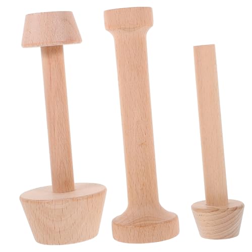 PHENOFICE 3stücke Holz Tart Tamper Set Teiliges Set Mit Großen Mittleren Und Kleinen Formen Handheld Gebäckwerkzeug Für -tart Einfach Zu Reinigen Langlebigem Naturholz Gefertigt von PHENOFICE