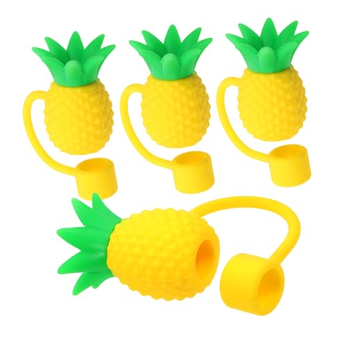 PHENOFICE 4stücke Ananas Strohhalm Kappen Silikon Stopper Für Trinkhalme Wiederverwendbare Niedliche Strohhalm Abdeckungen Für Partys Und Feiern Einfach Zu Benutzen Reinigen von PHENOFICE