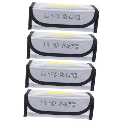 PHENOFICE 4stücke Feuerfeste -batterie-taschen Tragbare Aufbewahrungstaschen Für Sicherere Lagerung Explosionsgeschützte Schutzbeutel Für Verschiedene Akkus von PHENOFICE