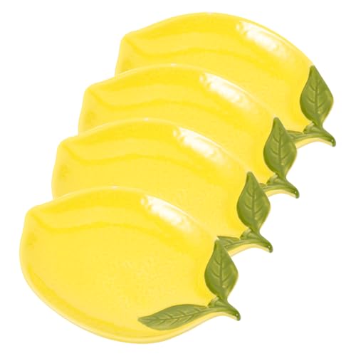PHENOFICE Keramikschüssel Zitronengeschirr Zitronenteller Kleine Schale Für Desserts Salate Snacks Robustes Küchengeschirr von PHENOFICE