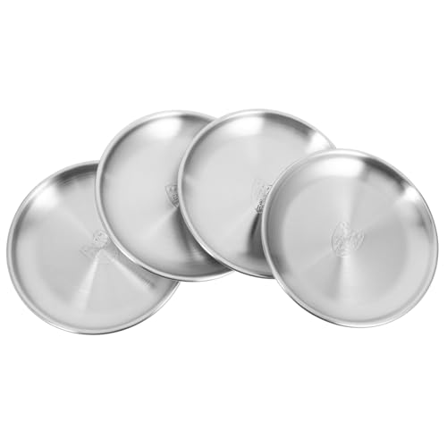 PHENOFICE 4-teiliges Tablett-set Aus Edelstahl Multifunktioneller Essteller Spülmaschinenfeste Snackteller Langlebige Metallteller Für Camping Und Picknick von PHENOFICE