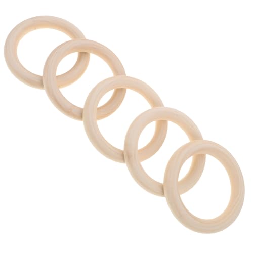 PHENOFICE 5 Stück Unfertige Holzringe 100 Mm Holzringe Für DIY Projekte – Naturholzkreise Für Makramee Schmuck Bastelbedarf von PHENOFICE