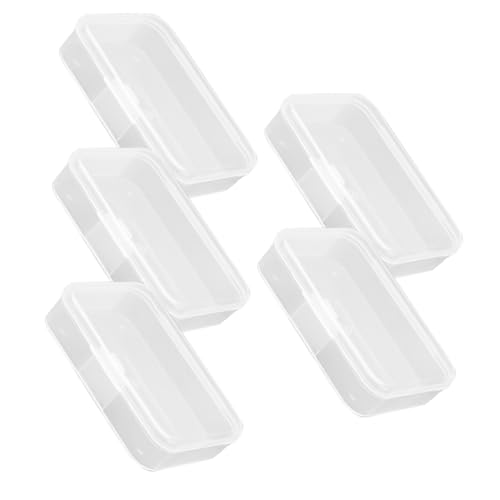 PHENOFICE 5Er-Box lagercontainer aufbewahrungskiste Kunststoff transparente Box klarer Behälter winzige Behälter kleine Plastikbehälter kleine Plastikboxen mit Klappdeckel von PHENOFICE