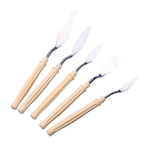 PHENOFICE 5-teiliges Ölgemäldeschaber-set Tragbare Farbspateller Edelstahl-kunstmischwerkzeuge Praktisch Für Heimgebrauch von PHENOFICE