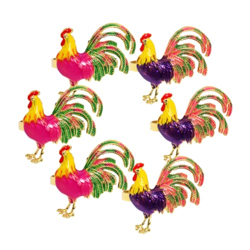 PHENOFICE 6 stücke Huhn Form Serviette Schnalle Dekorative Serviette für Esstisch Mittelstück von PHENOFICE