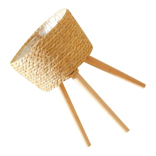 PHENOFICE Blumenständer aus Holz Rattan Pflanztopf Gewebter Blumentopf Rustikaler Pflanztopf Gewebter Korb Pflanzenständer Pflanzgefäß Ständer Korb für Pflanzen Gewebter Pflanzkorb von PHENOFICE