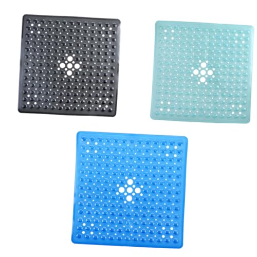 PHENOFICE Dusche Badematte Outdoor-Stufenmatten Extra großer Outdoor-Teppich Abfluss quadratischer Outdoor-Teppich Indoor-Fußmatte Floor mat fußbodenmatte Badezimmerzubehör Fußpolster Black von PHENOFICE