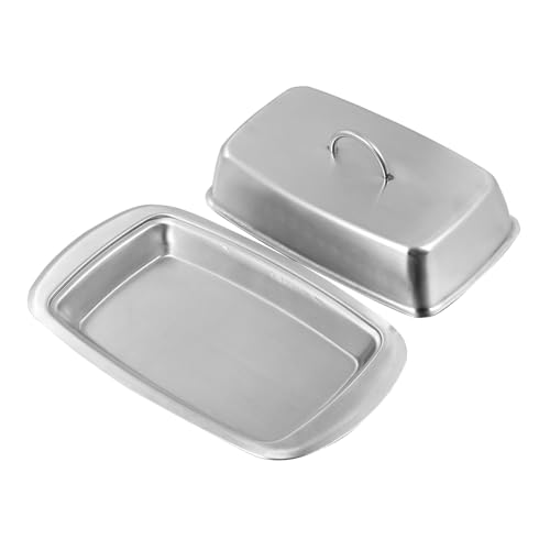 PHENOFICE Edelstahl Butterdose Silber Praktische Isolierbox Küchenbutterbehälter Korrosionsbeständig Poliert Vielseitig Für Butter Käse Snacks Frischhaltend PHENOFICE Edelstahl Butterdose Silber Praktische Isolierbox Küchenbutterbehälter Korrosionsbeständig Poliert Vielseitig Für Butter Käse Snacks Frischhaltend von PHENOFICE