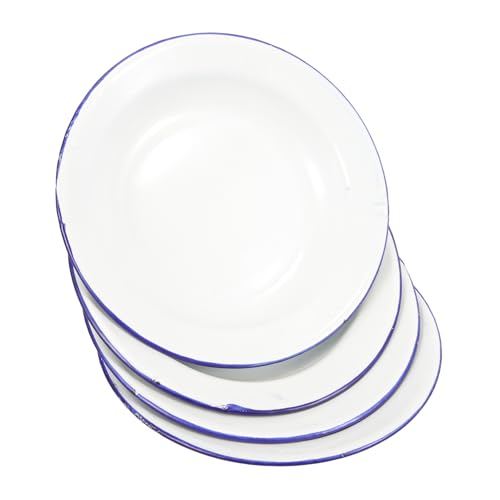 PHENOFICE 4stücke Emaille-Teller Unzerbrechlich Für Obst Snacks Desserts Retro-Design Langlebig Für Zuhause Und Picknick von PHENOFICE