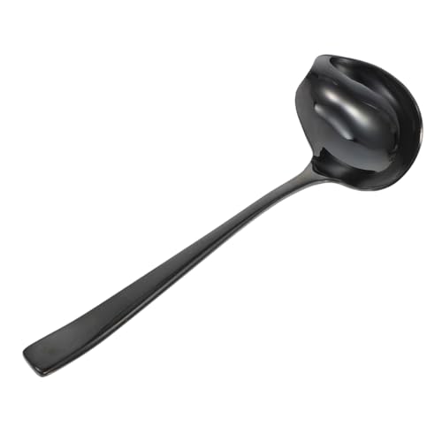 PHENOFICE Entenschnabellöffel Schöpfkelle mit Ausguss Saucenspatel Chili-Schöpfkelle Küchenkellen saucenlöffel Soßenlöffel Steak-Sauce-Löffel kleine Schöpfkelle für Soße Edelstahl 304 Black von PHENOFICE