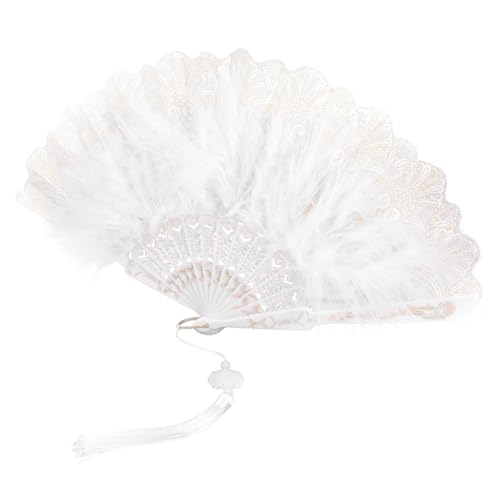 PHENOFICE Federfächer Vintage Stil Handfächer mit Feder Design Faltbarer Handfächer für Damen Eleganter Plume Fächer Geeignet für Hochzeit Party Tanz und Fotorequisiten von PHENOFICE