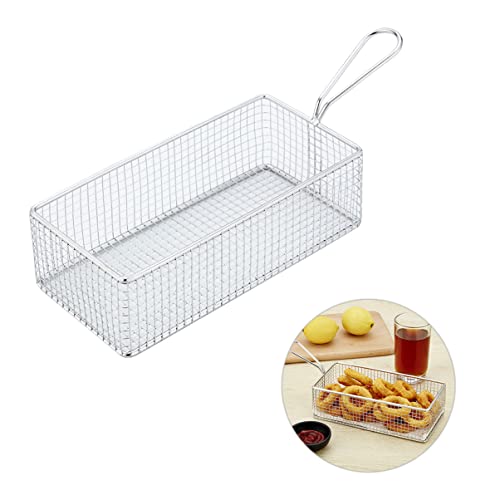 PHENOFICE Frittierkorb mit Griff und Feinem Netz für Snacks und Obst Rechteckiger Filterkorb zum Frittieren Kochen und Abtropfen Silber PHENOFICE Frittierkorb mit Griff und Feinem Netz für Snacks und Obst Rechteckiger Filterkorb zum Frittieren Kochen und Abtropfen Silber von PHENOFICE