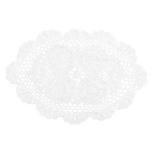 PHENOFICE Handgemachte Tischdecke Kleine Tischdecke Bastelset Tischunterlage Tischunterlage Gehäkelte Tischmatte Rustikale Tischmatte Esstischdekoration Tischmatte Baumwolle Tischmatte von PHENOFICE