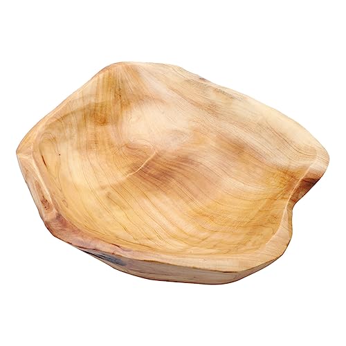 PHENOFICE Holzschale Groß Deko Schale Servierplatte Aus Holz Für Zuhause Und Garten Mit Einfacher Reinigung von PHENOFICE