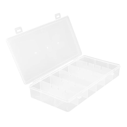 PHENOFICE Rechteckige Aufbewahrungsbox Mit Abnehmbaren Multi-Gitter-Organizer Für Kleinteile Transparentes Design Für Einfaches Finden Und Sortieren von PHENOFICE