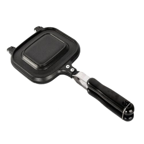 PHENOFICE Grillpfanne Antihaftpfanne Doppelseitige Pfanne Bratpfanne Sandwichmaker Geeignet Für Langsames Garen Mit Aufhängehaken Für Einfache Lagerung von PHENOFICE