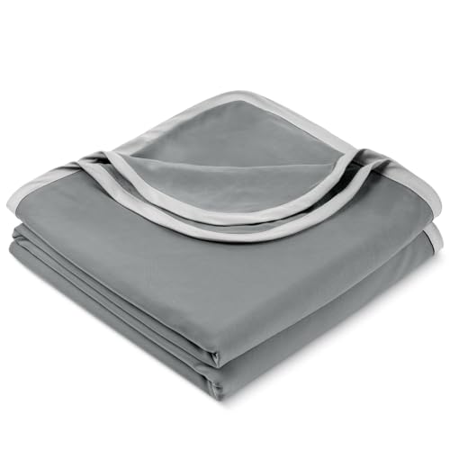 PHF Kühldecke 230x270cm, Arc-Chill Q-Max>0.5 doppelseitige selbstkühlende Kühldecke, Schweißabsorbierende und Atmungsaktive Charcoal Grey Bettedecke Sofadecke Wohndecke Reisedecke (Anthrazit) von PHF
