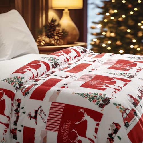 PHF Kuscheldecke Flauschig Fleecedecke 130x150cm - Oeko-Tex Weich Warm Wohndecke, Decke Blanket für Couch Sofa Bett, Tagesdecken & Kuscheldecken, Sofa überwurfdecke, Weihnachtsinsel von PHF