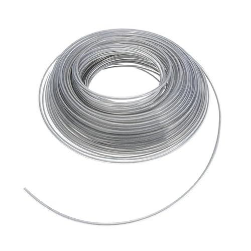Trimmerfaden 50M 47M Stahldraht Rasentrimmer Drahtseil Gartengeräte Rasenmäher Strimmer Freischneider Drahtseil Leitungen Freischneider 3mm/2,7mm Grau Rasentrimmer Schnur(2.7mm) von PHFDCOL