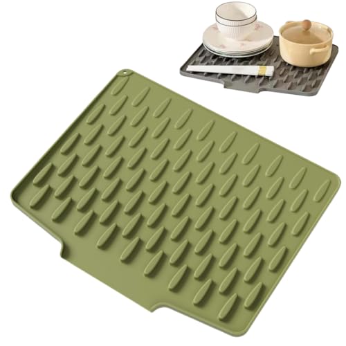 Abtropfmatte für Küchenarbeitsplatten, überlaufsichere Silikon-Arbeitsplattenmatte, hitzebeständig und rutschfest, geeignet für Küchenarbeitsplatten, Spülen, Tische und Kühlschränke Abtropfmatte für Küchenarbeitsplatten, überlaufsichere Silikon-Arbeitsplattenmatte, hitzebeständig und rutschfest, geeignet für Küchenarbeitsplatten, Spülen, Tische und Kühlschränke von PHFDQKG