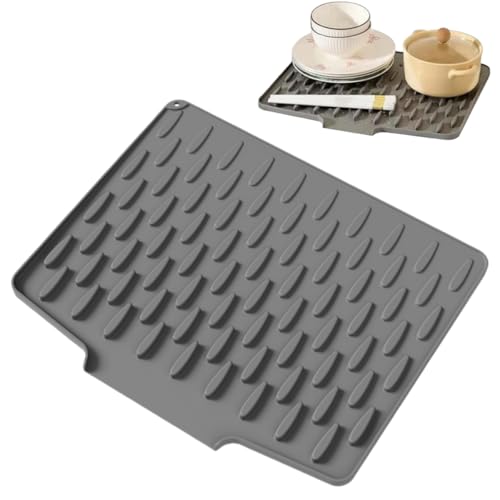 Abtropfmatte für Küchenarbeitsplatten, überlaufsichere Silikon-Arbeitsplattenmatte, hitzebeständig und rutschfest, geeignet für Küchenarbeitsplatten, Spülen, Tische und Kühlschränke Abtropfmatte für Küchenarbeitsplatten, überlaufsichere Silikon-Arbeitsplattenmatte, hitzebeständig und rutschfest, geeignet für Küchenarbeitsplatten, Spülen, Tische und Kühlschränke von PHFDQKG