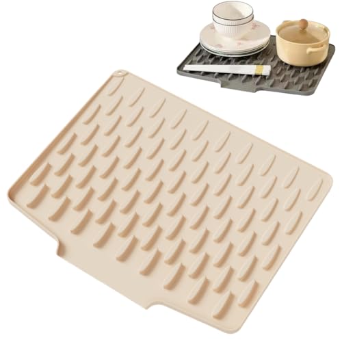 Abtropfmatte für Küchenarbeitsplatten, überlaufsichere Silikon-Arbeitsplattenmatte, hitzebeständig und rutschfest, geeignet für Küchenarbeitsplatten, Spülen, Tische und Kühlschränke Abtropfmatte für Küchenarbeitsplatten, überlaufsichere Silikon-Arbeitsplattenmatte, hitzebeständig und rutschfest, geeignet für Küchenarbeitsplatten, Spülen, Tische und Kühlschränke von PHFDQKG