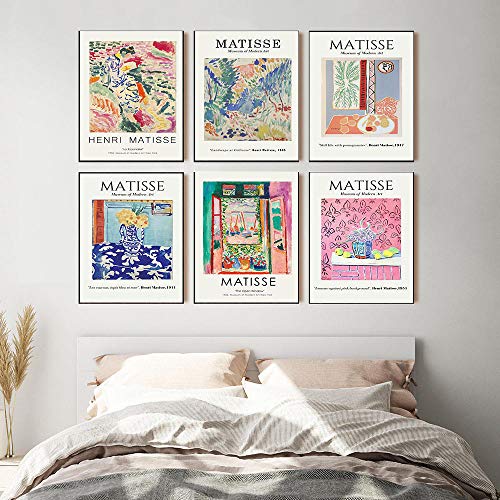 Henri Matisse Poster Set Abstrakte Landschaft Wand Bilder Leinwand Bild Nordic Vintage Poster Und Kunstdrucke Wohnzimmer Dekor Bild 30x40cmx6 Ungerahmt von PHGFK