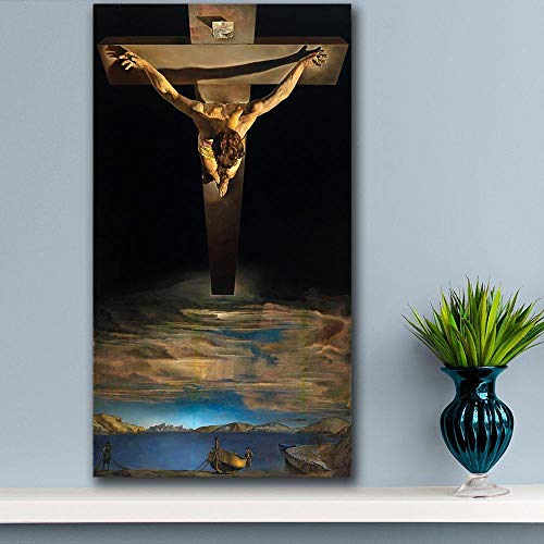 Jesus Kreuzigung Bild Leinwand Salvador-Dali Poster Abstrakte Wand Bilder Vintage Poster Christliche Bild Bilder FüR Wohnkultur 40x80cm Ungerahmt Za von PHGFK