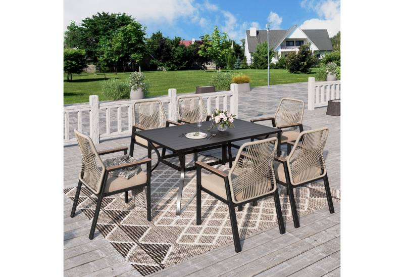 PHI VILLA Garten-Essgruppe, (Gartenmöbel Set Outdoor Balkon Esstisch) von PHI VILLA