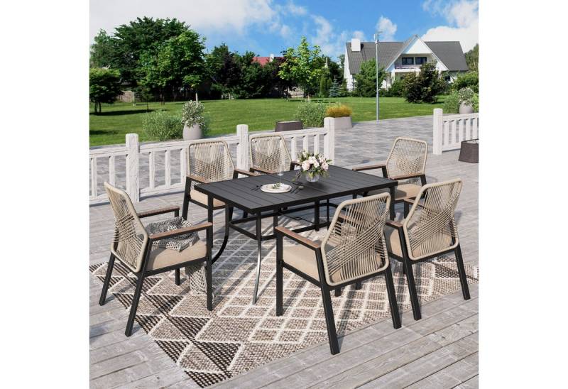 PHI VILLA Garten-Essgruppe, (Gartenmöbel Set Outdoor Balkon Esstisch) von PHI VILLA