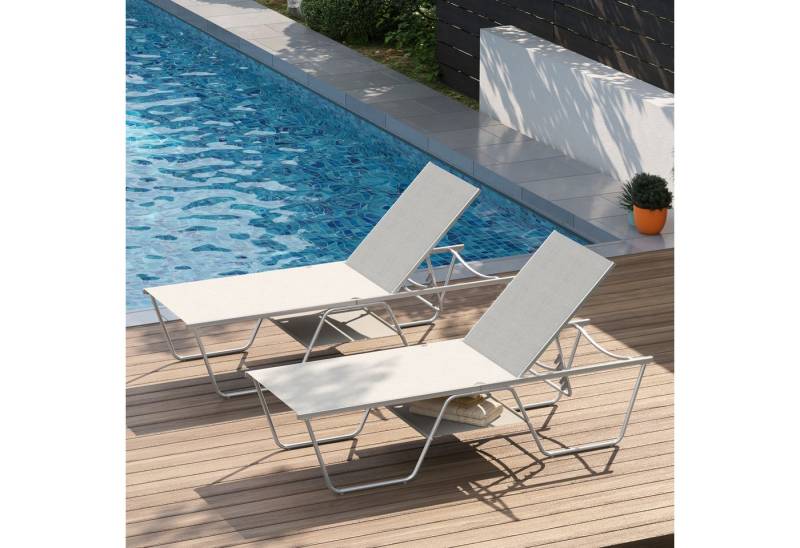 PHI VILLA Gartenliege, Freizeitliege für den Außenbereich mit 5-fach verstellbarer Rückenlehne, 2 St., 198,5 × 69 × 45 cm wetterfester Liegestuhl, Geeignet für Gärten, Balkone und Terrassen PHI VILLA Gartenliege, Freizeitliege für den Außenbereich mit 5-fach verstellbarer Rückenlehne, 2 St., 198,5 × 69 × 45 cm wetterfester Liegestuhl, Geeignet für Gärten, Balkone und Terrassen von PHI VILLA