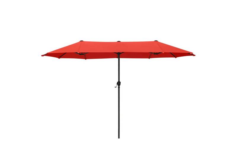 PHI VILLA Sonnenschirm, Balkon Rechteckig Groß Balkonschirm Garten Gartenschirm mit Kurbel UV Schutz Parasol Windfest, Mit der rostfreien Stahlstange und 12 Stahlrippen von PHI VILLA