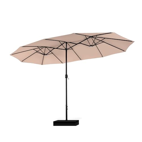 PHI VILLA Sonnenschirm Balkon Rechteckig mit Ständer Groß 270×450cm Balkonschirm Garten Gartenschirm mit Kurbel UV Schutz Parasol Windfest, Beige PHI VILLA Sonnenschirm Balkon Rechteckig mit Ständer Groß 270×450cm Balkonschirm Garten Gartenschirm mit Kurbel UV Schutz Parasol Windfest, Beige von PHI VILLA