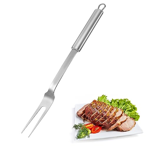 Grillgabel aus Edelstahl, Fleischgabel, Fleischgabel Edelstahl mit Griff, Fleischschneidegabel für Küche, Restaurant und Outdoor-Aktivitäten, 33,7 cm von PHIEZC